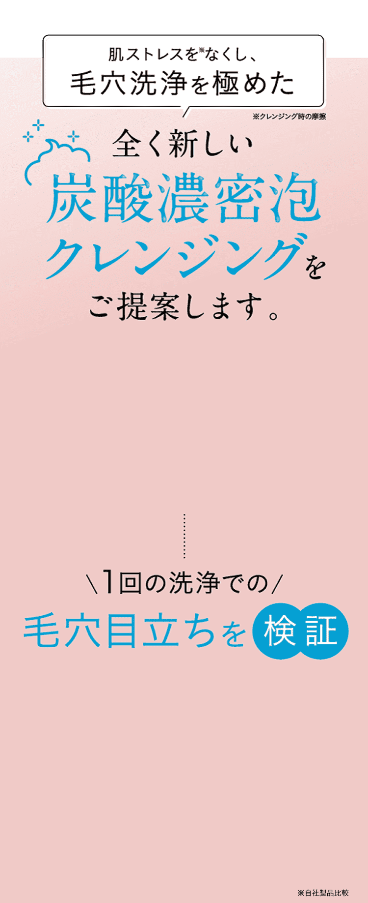 全く新しい炭酸濃密泡クレンジングをご提案します